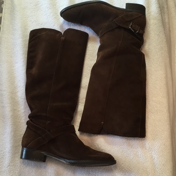 J. Crew tall brown suede pull on boots - Picture 2 of 10